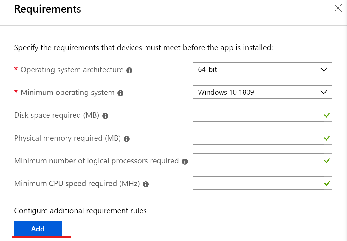 Intune Win32 App Requirement Rule