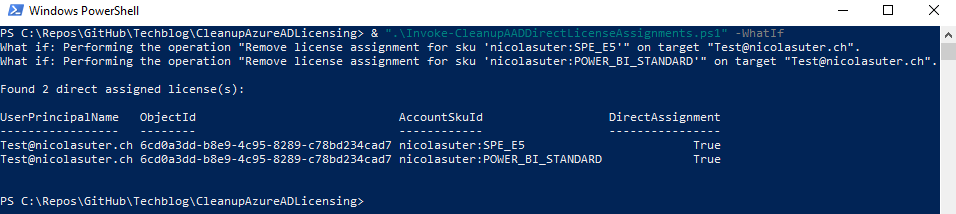 Remove Azure AD direct License Assignments with PowerShell Script