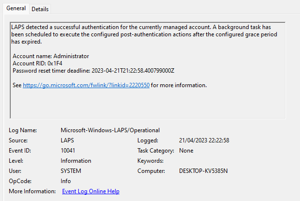 Post authentication action