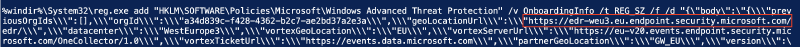 MDE organization ID and connectivity URL