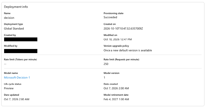 Deploy Microsoft-Decision-1 in Foundry